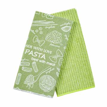 Набор кухонных полотенец из микрофибры Home Line Паста, светло-лаймовые, 40*60 см, 2 шт (181630)