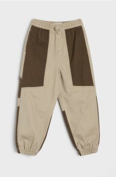 Бавовняні джинси jogger loose - пильно-коричневий