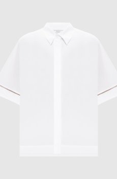 Белая рубашка с короткими рукавами с цепочкой мониль