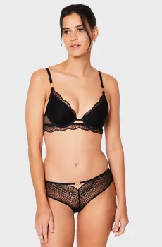 Женские черные трусики-шортики ROSACE Черный M Etam 6546329