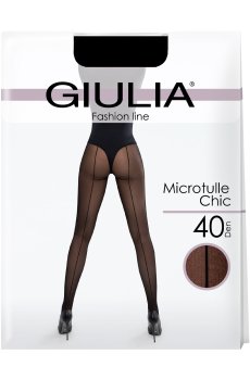 Фантазийные колготки женские Giulia Microtulle Chic без шортиков, 40 DEN, Nero, размер 2