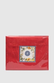 Красный набор из скатерти и салфеток TIZIANO из льна