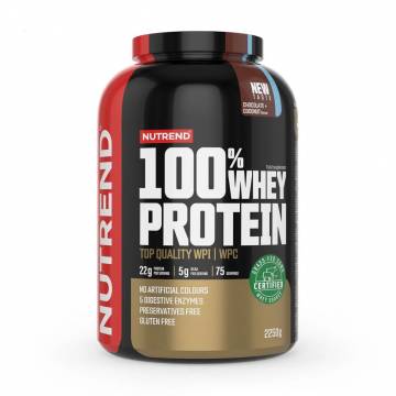 Протеин Nutrend 100% Whey Protein Шоколад + кокос, в порошке, 2.25 кг Протеин Nutrend 100% Whey Protein Шоколад + кокос, в порошке, 2.25 кг