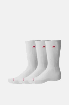 Белые носки Patch Logo Crew (3 пары) Белый 35-38 New Balance LAS51263WT