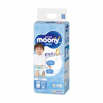 Подгузники-трусики Moony для мальчиков, размер XL, (12-22 кг), 38 шт Подгузники-трусики Moony для мальчиков, размер XL, (12-22 кг), 38 шт