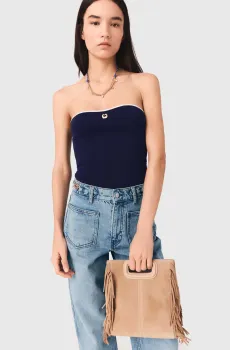 Женский темно-синий топ Синий 36 MAJE MFPTO01379_Navy