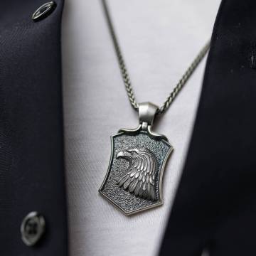 Мужской серебряный кулон "Орел" 377 Мужской серебряный кулон "Орел" 377