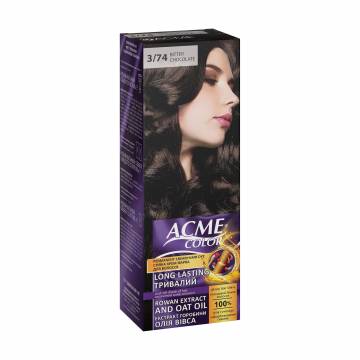 Стойкая крем-краска для волос Acme Color Permanent Cream-Hair Dye 3/74 Bitter Chocolate, 115 мл Стойкая крем-краска для волос Acme Color Permanent Cream-Hair Dye 3/74 Bitter Chocolate, 115 мл