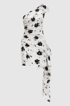 Белое платье мини из шелка