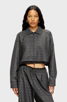 Женская темно-серая куртка в клетку J-TING-FEM Серый 38 Diesel A19331 0DEBS