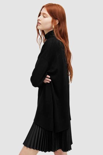 Платье и свитер AllSaints FLORA DRESS цвет чёрный mini расклешённое WD597Z Платье и свитер AllSaints FLORA DRESS цвет чёрный mini расклешённое WD597Z
