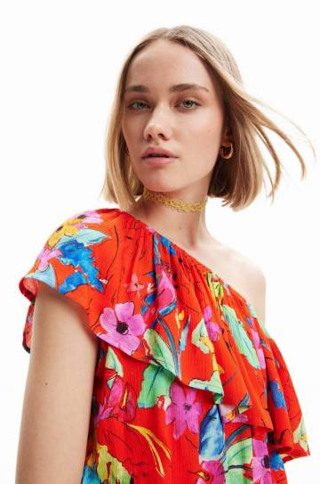 Платье Desigual цвет красный mini прямое Платье Desigual цвет красный mini прямое