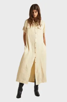 Женское бежевое платье EVELINDA Бежевый XS Pepe Jeans PL953482