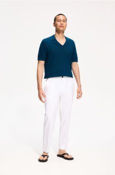 Reserved - Штани regular fit з льоном - білий - 535HR-00X