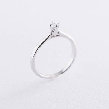 Помолвочное кольцо в белом золоте (куб. цирконий Swarovski) к06312 Помолвочное кольцо в белом золоте (куб. цирконий Swarovski) к06312
