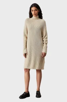 Женское бежевое платье CHUNKY LOOSE SWEATER Бежевый S Calvin Klein Jeans J20J224662