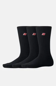 Черные носки Patch Logo (3 пары) Черный 39-42 New Balance LAS33763BK