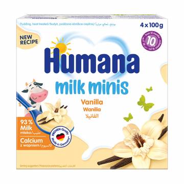 Детский пудинг Humana Milk Minis Ваниль, от 10 месяцев, 4*100 г Детский пудинг Humana Milk Minis Ваниль, от 10 месяцев, 4*100 г