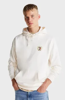 Мужское белое худи TJM REG TJ FLAG CREST Белый M Tommy Jeans DM0DM19762