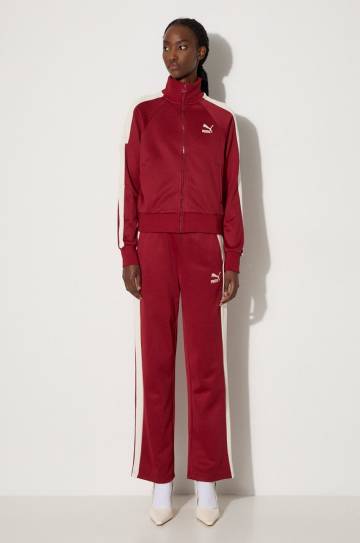 Спортивные штаны Puma Iconic T7 Straight Leg Track Pants цвет бордовый с узором 627996 Спортивные штаны Puma Iconic T7 Straight Leg Track Pants цвет бордовый с узором 627996