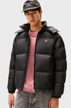 Мужской черный пуховик ALASKA Черный S Tommy Jeans DM0DM22036