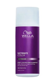 Безсульфатный шампунь Wella Professionals Ultimate Color Shampoo для сияния цвета и успокоения кожи головы, 50 мл