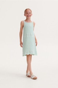 Reserved - Сукня з ажурною вишивкою - блідо-зелений - ZN358-07X
