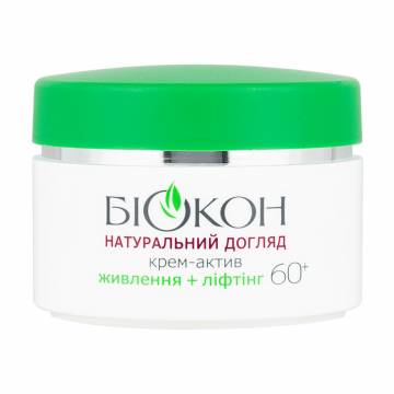 Крем-актив для лица Біокон Натуральный уход, Питание + лифтинг, 60+, 50 мл Крем-актив для лица Біокон Натуральный уход, Питание + лифтинг, 60+, 50 мл