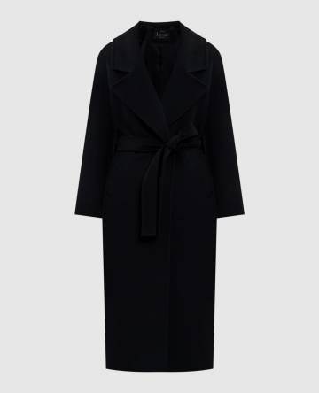 Черное пальто из кашемира