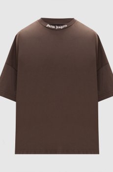 Коричневая футболка с контрастным логотипом