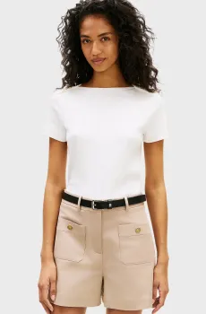 Женская белая футболка GOLD BUTTON Белый L Tommy Hilfiger WW0WW49250