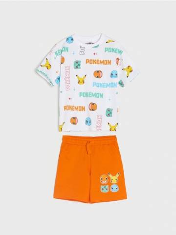 Комплект із футболки з шортами Pokémon - помаранчевий Комплект із футболки з шортами Pokémon - помаранчевий