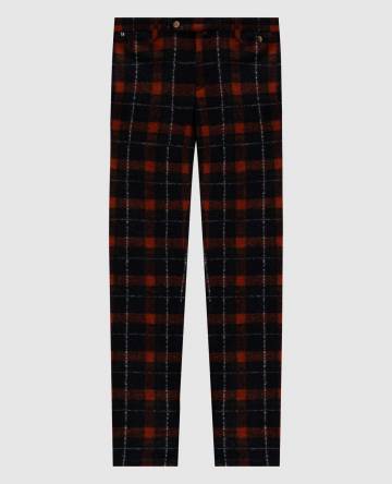 Брюки с шерстью в клеточку