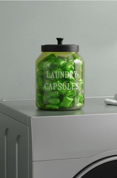 Скляна ємність із кришкою для пральних таблеток - блідо-зелений
