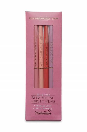Набор ручек Designworks Ink Twisty Slim Metal Pen Set 4 шт Набор ручек Designworks Ink Twisty Slim Metal Pen Set 4 шт