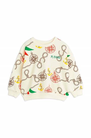 Детская кофта Mini Rodini Nautical цвет бежевый узор Детская кофта Mini Rodini Nautical цвет бежевый узор