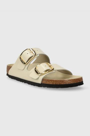Кожаные шлепанцы Birkenstock Arizona женские цвет бежевый 1026128 Кожаные шлепанцы Birkenstock Arizona женские цвет бежевый 1026128