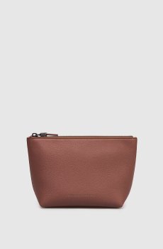 Терракотовый кожаный клатч с логотипом