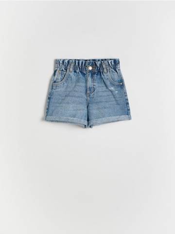 Reserved - Джинсові шорти paperbag - синій - 311DW-55J