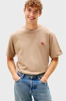 Мужская бежевая футболка MODERN ATHLEISURE H BADGE TEE Бежевый M Tommy Hilfiger MW0MW41468