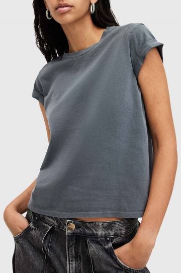 Хлопковая футболка AllSaints ANNA женская цвет серый W191JB Хлопковая футболка AllSaints ANNA женская цвет серый W191JB