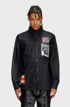 Мужская черная рубашка S-HARVEY CAMICIA Черный 52 Diesel A16759 0NJBT