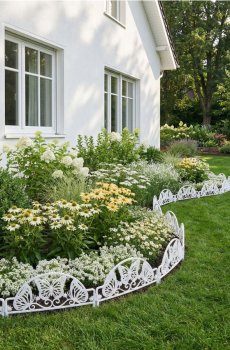 Декоративний садовий паркан з мотивом метеликів 4 pack - білий