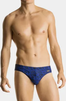 Мужские темно-синие плавки с узором Синий M Atlantic KMT-335
