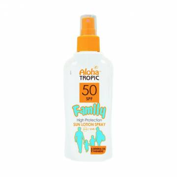 Солнцезащитный лосьон для тела Madis Aloha Tropic Family High Protection Sun Lotion Spray SPF 50, 200 мл Солнцезащитный лосьон для тела Madis Aloha Tropic Family High Protection Sun Lotion Spray SPF 50, 200 мл
