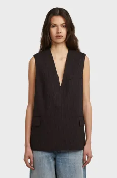 Женский темно-коричневый жилет в полоску Blazer Коричневый XS G-Star RAW D28040,E170