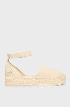 Женские бежевые эспадрильи WEDGE SANDAL WEBBING IN Бежевый 39 Calvin Klein YW0YW01735