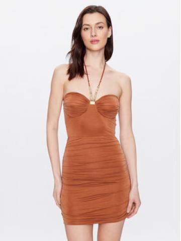 Elisabetta Franchi Коктейльна сукня AB-435-32E2-V400 Коричневий Slim Fit Elisabetta Franchi Коктейльна сукня AB-435-32E2-V400 Коричневий Slim Fit