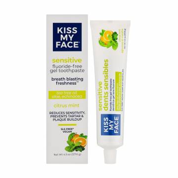 Гелевая зубная паста Kiss My Face Sensitive Citrus Mint Gel для чувствительных зубов, без фтора, 127.6 г Гелевая зубная паста Kiss My Face Sensitive Citrus Mint Gel для чувствительных зубов, без фтора, 127.6 г