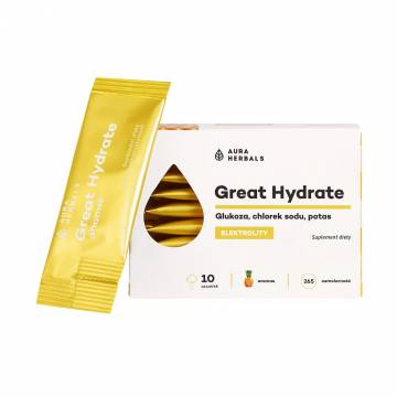 Электролиты Aura Herbals Great Hydrate со вкусом ананаса, в порошке, 10*3.5 г
